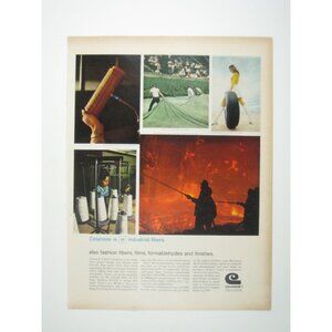 Celanese Industrial Fibers Fabric 1960s Vintage Print Ad